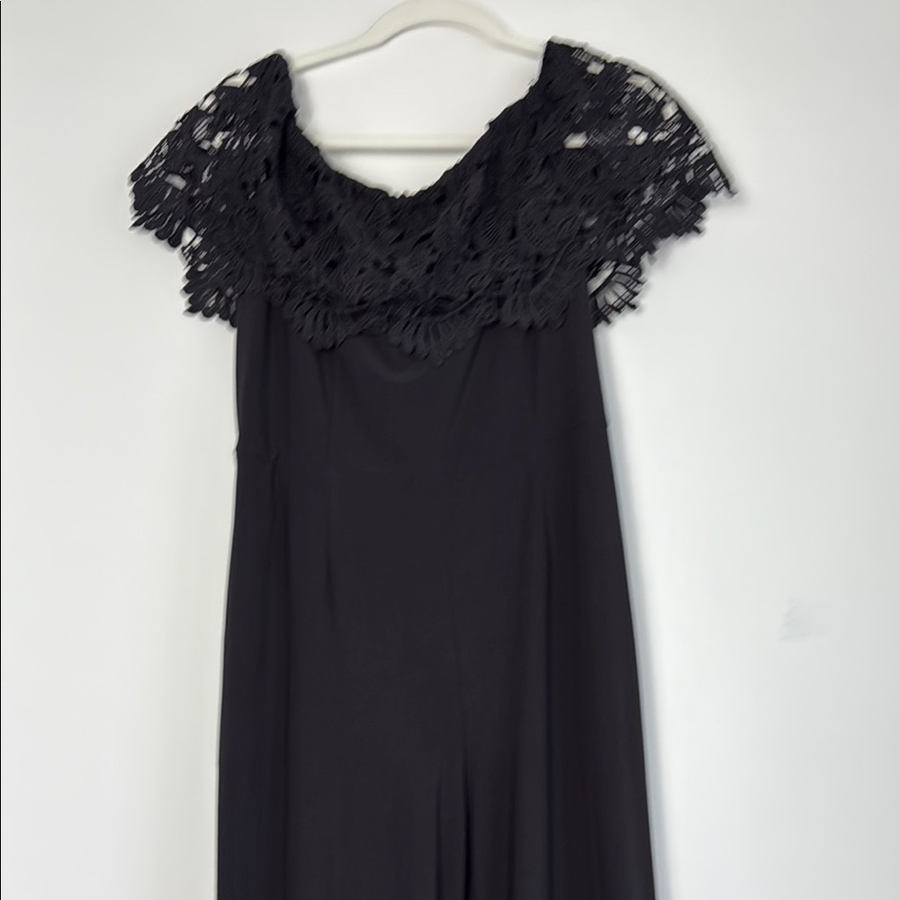 MARINA Black Lace Jumpsuit Size 10